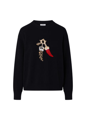 LIU JO WHITE-WF6457MS009 L9457-ECS MAGLIA M/L LUCKY CHARMS