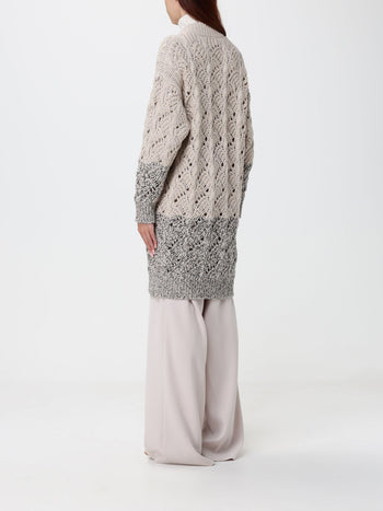 FABIANA FILIPPI-MAD216F057M326 167-BOMBER PLATINUM PUNTO TRAFORATO BANDA BICOLORE FON