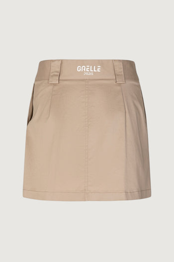 GAELLE-GAABW09726 BE33-GONNA CORTA IN COTONE CON SACCO TASCA A CONTRASTO