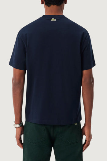 LACOSTE-TH9991 166-T-shirt in jersey di cotone con stampa e ricamo