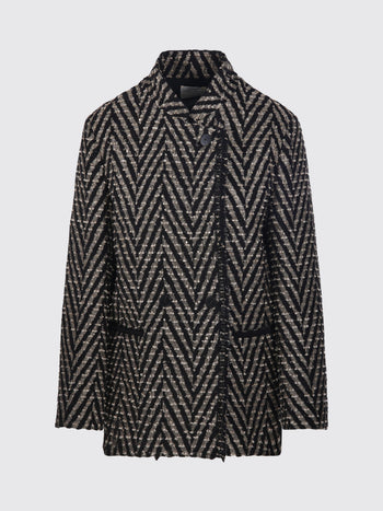 FORTE_FORTE-15015 NERO-over-jacket jaquard chevron