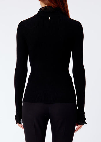 LIU JO COLLECTION-CF6043MA82O 22222-MAGLIA CHIUSA M/L ROUCHES TESS