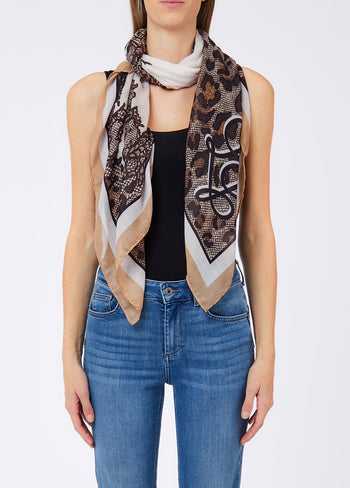 LIUJO ACCESSORI-2F6073T2745 00070-ECS FOULARD LEOPARD LACE 120X1