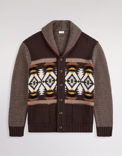 FAY-MMMC1532770YTY 0XD9-CARDIGAN JACQUARD DESERT CODE ARCHIVE   