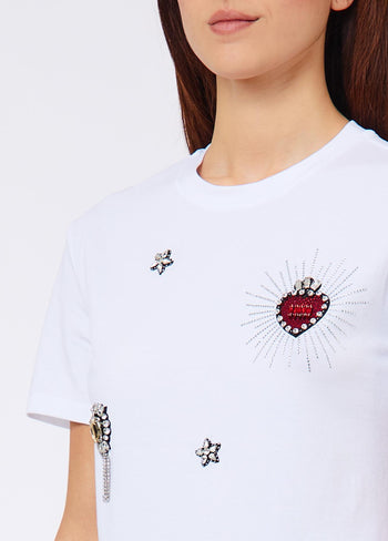 LIU JO WHITE-WF6324J0088 L9437-ECS T-SHIRT REGULAR FIT