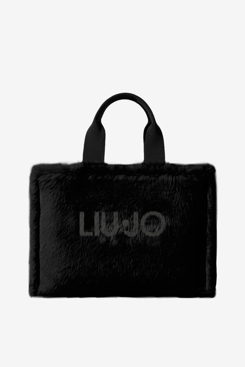 LIUJO ACCESSORI-2F6037E0218 22222-L TOTE FAKE FUR