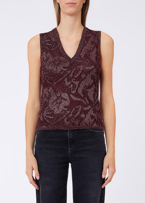 LIU JO WHITE-WF6097MA26S X0786-MAGLIA S/M IN LAMÉ PUNTO PIZZO
