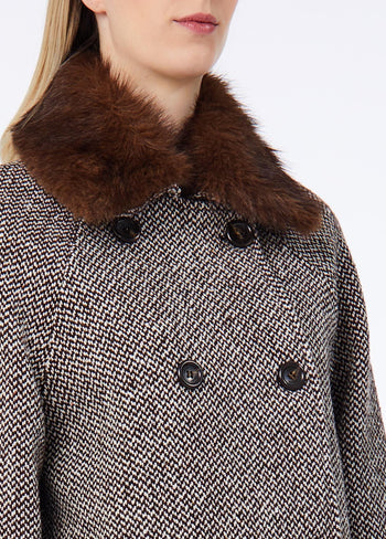 LIU JO COLLECTION-CF6210T868A D3084-ECS CAPPOTTO C/COLLO ECOPELO