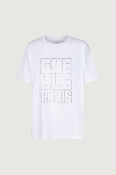 T-shirt con applicazioni strass