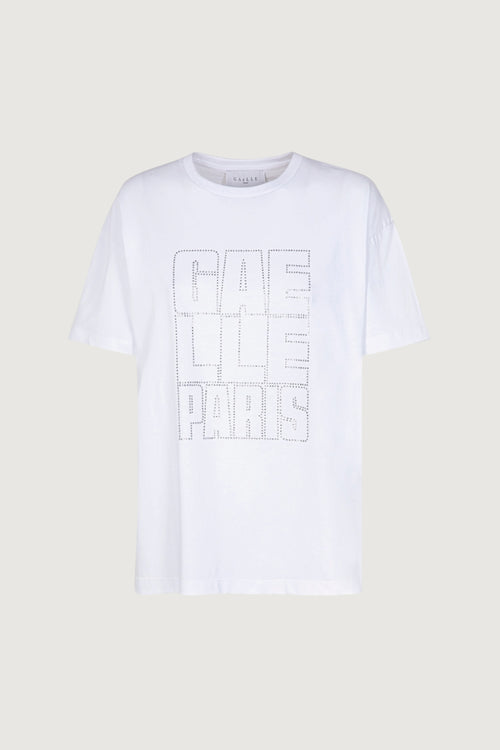 T-shirt con applicazioni strass