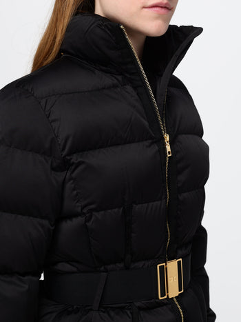 ELISABETTA  FRANCHI-PI92D66E2 110-WOMEN'S PADDED JACKET WITH BELT