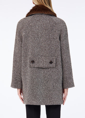 LIU JO COLLECTION-CF6210T868A D3084-ECS CAPPOTTO C/COLLO ECOPELO