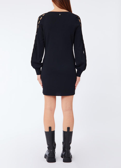 LIU JO COLLECTION-CF6004MS55N 22222-ECS ABITO MAGLIA CON BAGUETTE