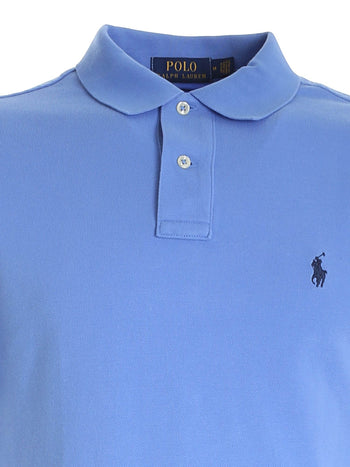 Quattro Stagioni blue slim-fit cotton piqué polo shirt with embroidered logo