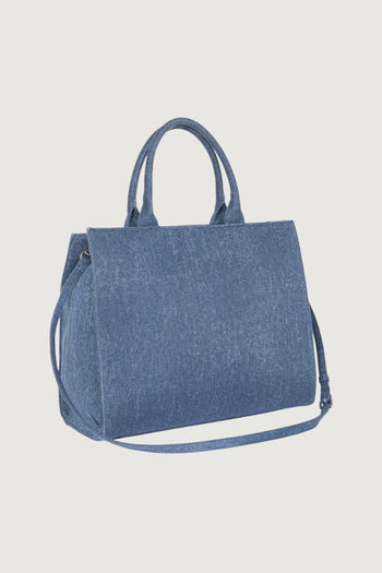 GAELLE-GAACW03111 BL01-MAXI SHOPPER BANDA LOGO DENIM