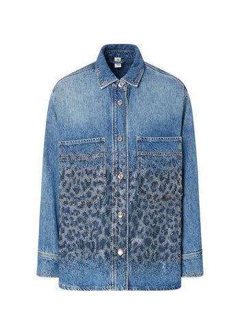 LIU JO BLUE DENIM-UF6197D0373 79112-CAMICIA STYLISH M/L