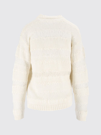 FABIANA FILIPPI-MAD226F457M451 25-MAGLIA GIROCOLLO,RIGHE PLATINUM MOHAIR E MICRO PAI