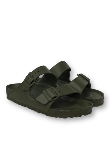 Quattro Stagioni Arizona EVA olive green EVA sandals with two adjustable buckles.