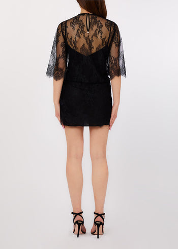 LIU JO WHITE-PA6055J4961 22222-ABITO PIZZO CON DRAPPEGGIO