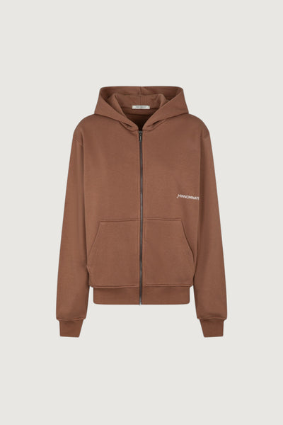 Felpa basica con zip e cappuccio