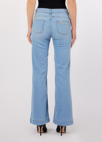 LIU JO BLUE DENIM-UA6162D0275 78987-B. UP FLARE BUTTON H.W.
