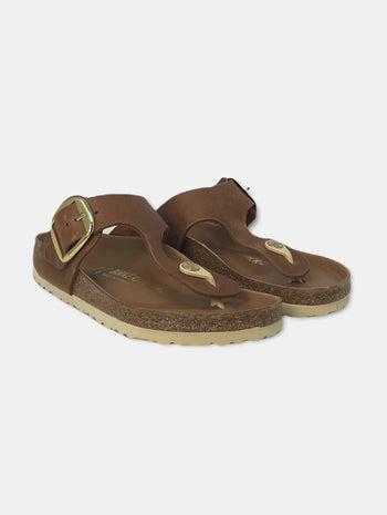 BIRKENSTOCK-1018745 COGNAC-GIZEH BIG BUCKLE 