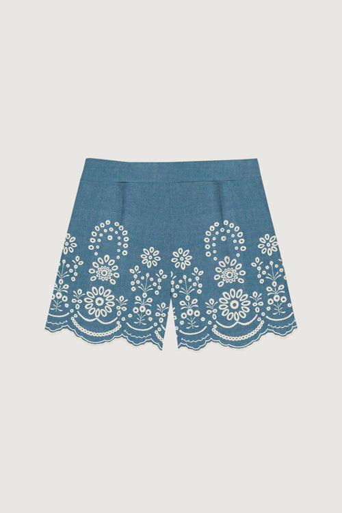 SAINTBARTH MC2-AMN0001 00473L -CHAMBRAY M MORRIS FLOWER 10 EMB