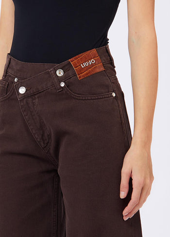 LIU JO BLUE DENIM-UF6160T581A 91106-PANT.STRAIGHT AWRY REG.W.
