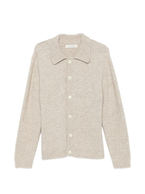 SUNFLOWER -3093 016-Cropped cardigan with ribbed polo collar