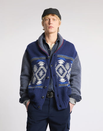 FAY-MMMC1532770YTY 139Y -CARDIGAN JACQUARD DESERT CODE ARCHIVE   