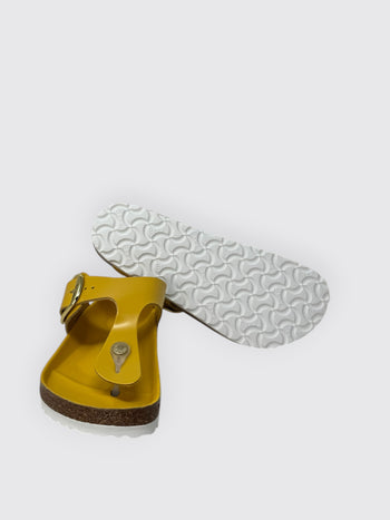 BIRKENSTOCK-1031818 OCHRE -GIZEH  BIG BUCKLE SHINE 