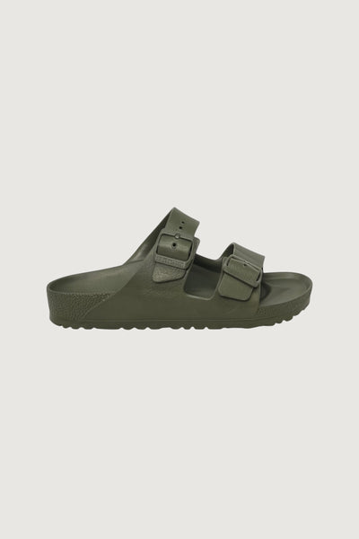 Quattro Stagioni Arizona EVA olive green rubber sandals with two adjustable buckles.