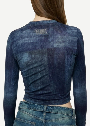 LIU JO BLUE DENIM-UF6515J1624 L9681-T-SHIRT MODA M/L