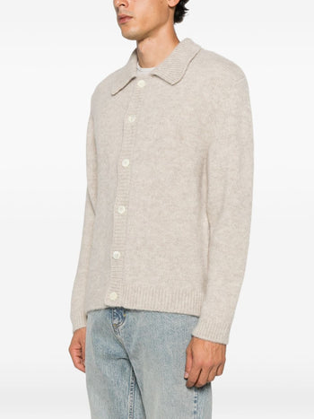 SUNFLOWER -3093 016-Cropped cardigan with ribbed polo collar