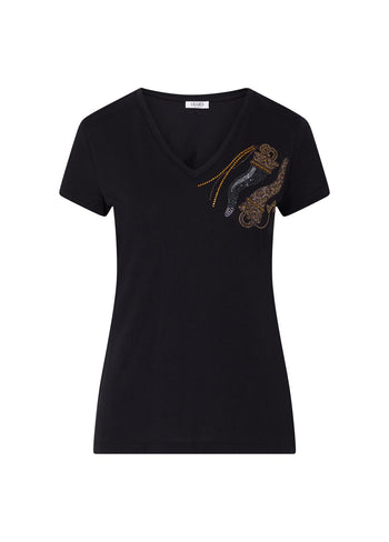 LIU JO WHITE-WF6447JS923 L9413-ECS T-SHIRT SKINNY SCOLLO V