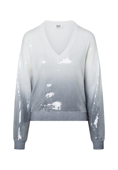 LIU JO WHITE-WF6178MS49I L9205-ECS MAGLIA CHIUSA SHADED PRINT