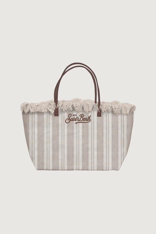 SAINTBARTH MC2-CBMF001 00589L-CITY BAG MID FRINGE DOUBLE STRIPES V 1118 EMB