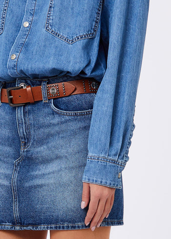 LIU JO BLUE DENIM-UF6185D0370 79104-ABITO MIX BELT