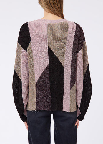 LIU JO WHITE-WF6046MS92P L9193-ECS MAGLIA M/L INTARSIO LAMÉ