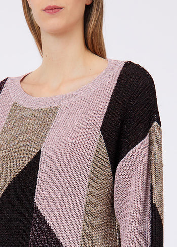LIU JO WHITE-WF6046MS92P L9193-ECS MAGLIA M/L INTARSIO LAMÉ