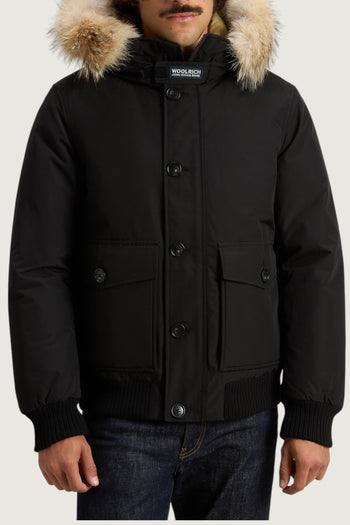 WOOLRICH-CFWOOU2238MRUT0001 BLK-POLAR DETACHABLE FUR BOMBER 