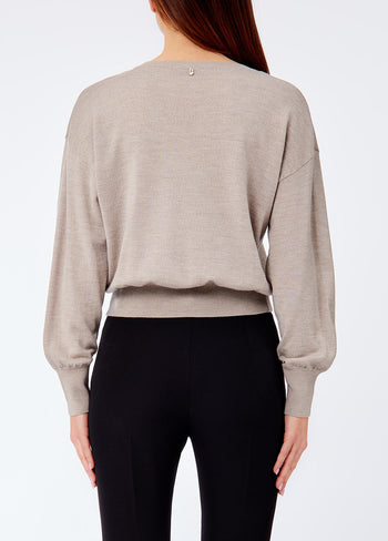 LIU JO COLLECTION-CF6186MA82O 02158-MAGLIA CHIUSA M/L CON STRASS