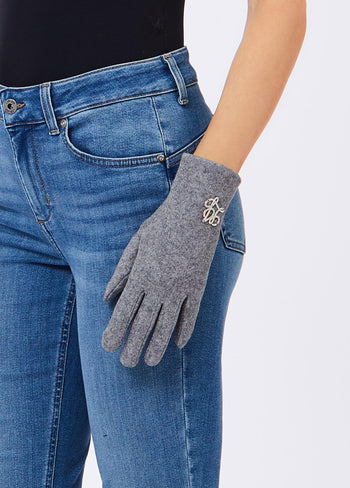 LIUJO ACCESSORI-2F6057T0300 63850-GUANTI TESSUTO MELANGE