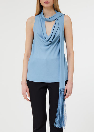 LIU JO COLLECTION-CF6206T2578 X0805-TOP C/SCIARPA FRANGIA