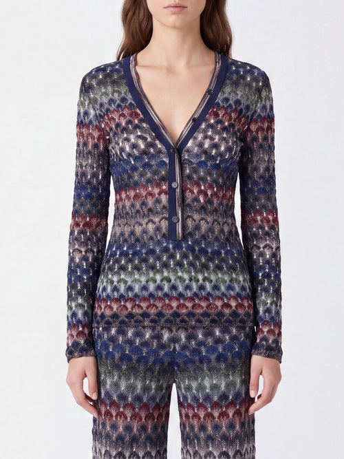 MISSONI-DS26WN0UBR015P SMSPV-V-NECK SWEATER