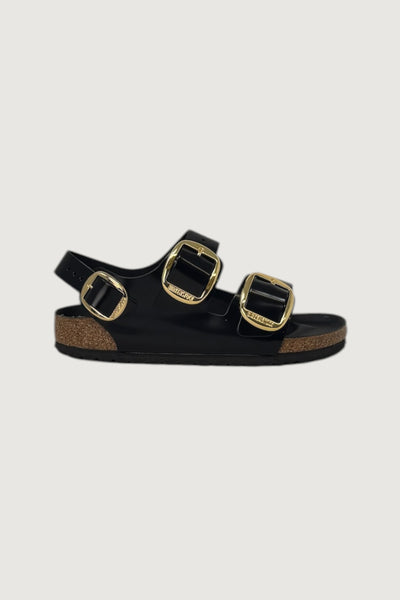 BIRKENSTOCK-1024211 BLACK-MILANO BIG BUCKLE SHINE 