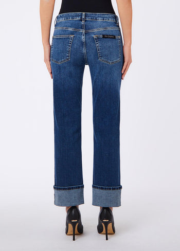 LIU JO BLUE DENIM-UF6225D0360 79126-PANT.NEW STRAIGHT REG.W.