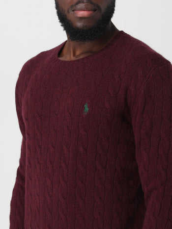 POLO RALPH LAUREN UOMO-710876762 011-Maglia a trecce in lana e cashmere