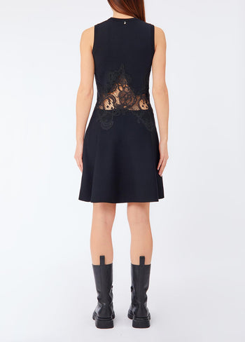 LIU JO COLLECTION-CF6005MS55N 22222-ECS ABITO MAGLIA CON PIZZO