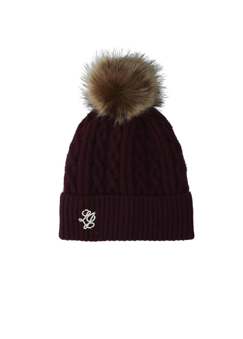 LIUJO ACCESSORI-2F6008MA33S 91718-BEANIE TRECCE PONPON